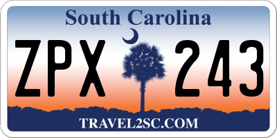 SC license plate ZPX243