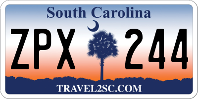 SC license plate ZPX244
