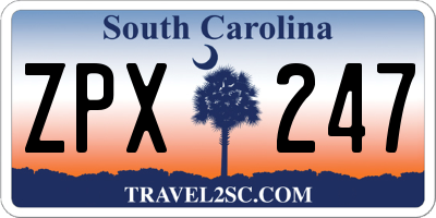 SC license plate ZPX247