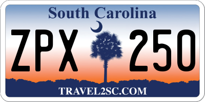 SC license plate ZPX250