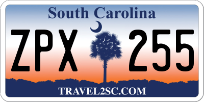 SC license plate ZPX255