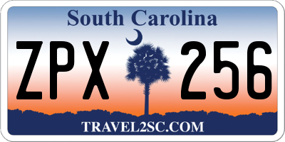 SC license plate ZPX256