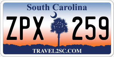 SC license plate ZPX259