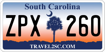 SC license plate ZPX260