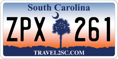SC license plate ZPX261