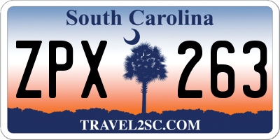 SC license plate ZPX263