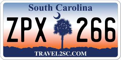 SC license plate ZPX266