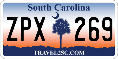 SC license plate ZPX269