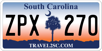 SC license plate ZPX270