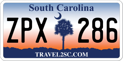 SC license plate ZPX286
