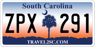 SC license plate ZPX291