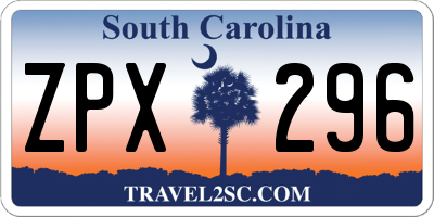 SC license plate ZPX296