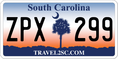SC license plate ZPX299