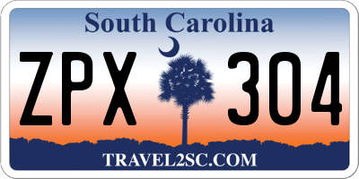 SC license plate ZPX304