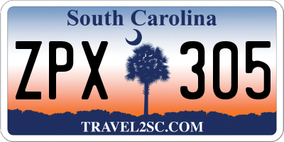 SC license plate ZPX305