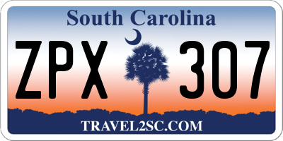 SC license plate ZPX307
