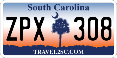 SC license plate ZPX308