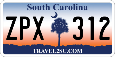 SC license plate ZPX312