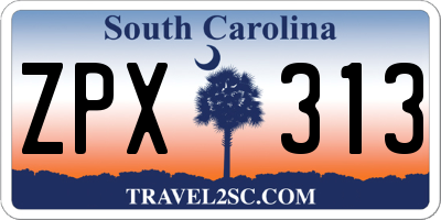 SC license plate ZPX313