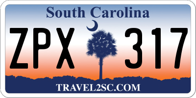 SC license plate ZPX317