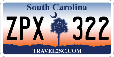 SC license plate ZPX322