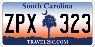 SC license plate ZPX323
