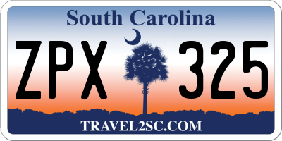 SC license plate ZPX325