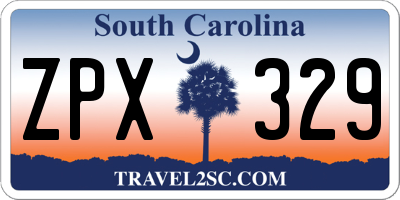 SC license plate ZPX329