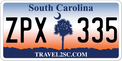 SC license plate ZPX335