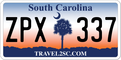SC license plate ZPX337