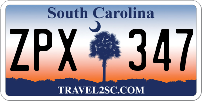 SC license plate ZPX347