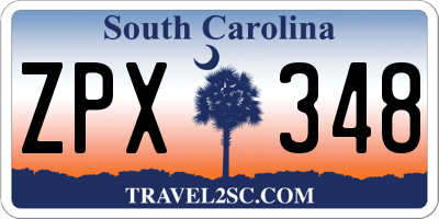 SC license plate ZPX348
