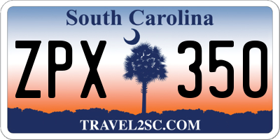 SC license plate ZPX350