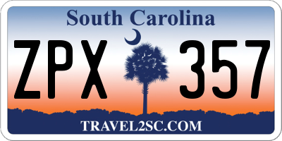 SC license plate ZPX357
