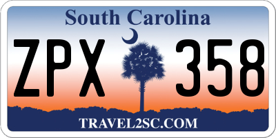 SC license plate ZPX358