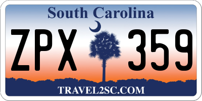 SC license plate ZPX359