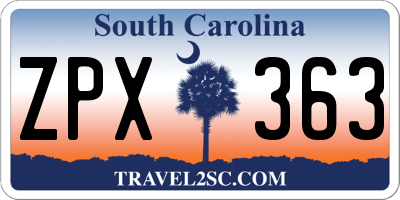 SC license plate ZPX363