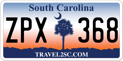 SC license plate ZPX368