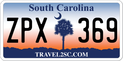 SC license plate ZPX369