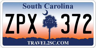 SC license plate ZPX372