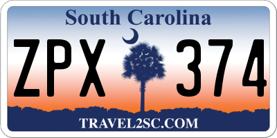 SC license plate ZPX374