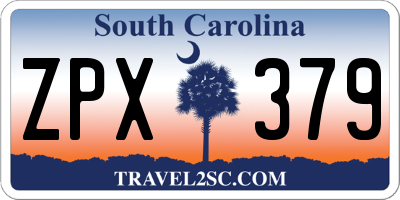SC license plate ZPX379