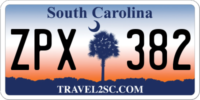 SC license plate ZPX382