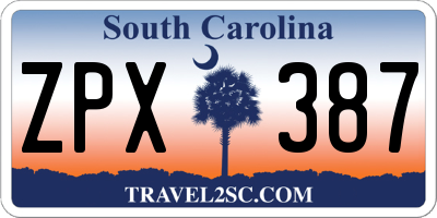 SC license plate ZPX387