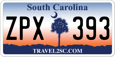 SC license plate ZPX393