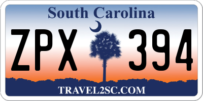 SC license plate ZPX394