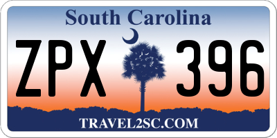 SC license plate ZPX396