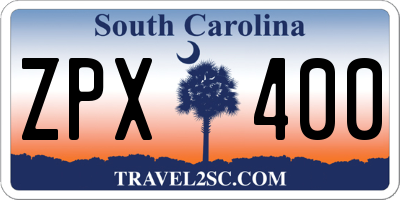SC license plate ZPX400