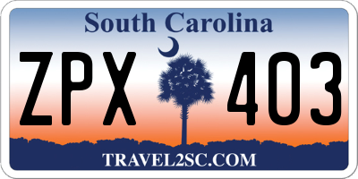 SC license plate ZPX403