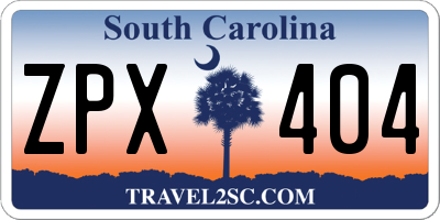 SC license plate ZPX404